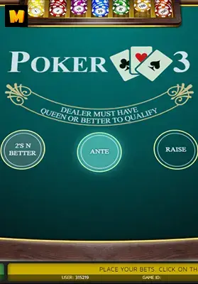 Play Poker Three Casino Game