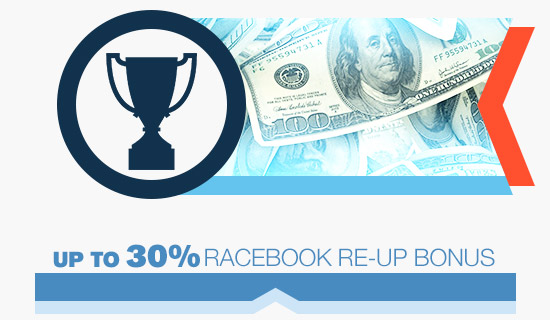 30% Racebook Re-up Bonus